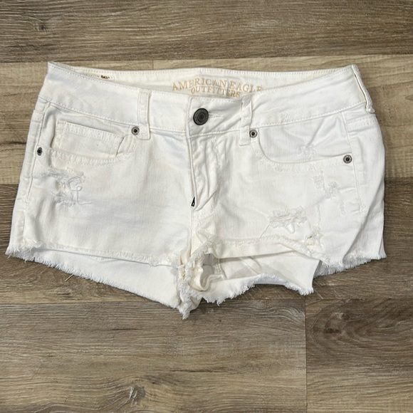 American eagle stretch white denim shirts size 6 - Picture 1 of 6